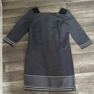 Ann Taylor Black and White Long Sleeve Dress
